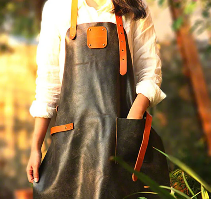 

Cowhide Leather Art Coffee Baking Gardening Apron