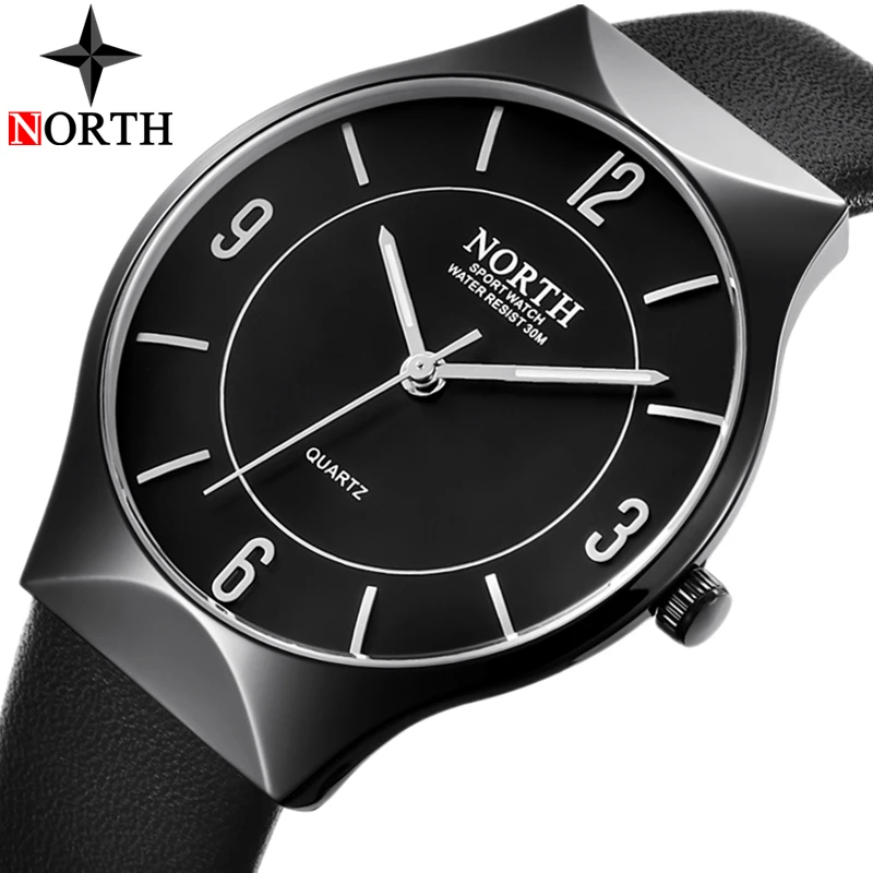 

NORTH Watch Men Fashion Sport Quartz Clock Mens Watches Top Brand Luxury Leather Casual Waterproof Wrist Watch Relogio Masculino