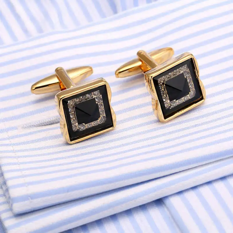 

Hot Sale Luxury Cufflinks Gifts Crystal Cuff links Holiday Cufflings Lawyer Groom Wedding Cuff button 154