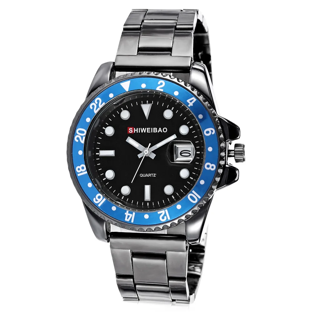 hot fashion role watches for men womens watches quartz wrist clock free shipping black steel bracelet (3)