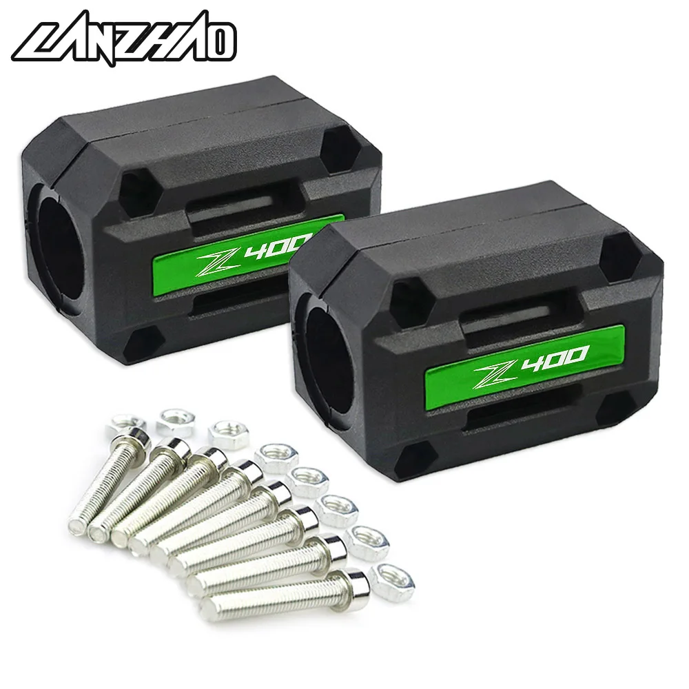 

For Kawasaki Z400 2019 Motorcycle Engine Guard Bumper Protector Frame Slider Protection Pads with Logo Green Black Red Orange