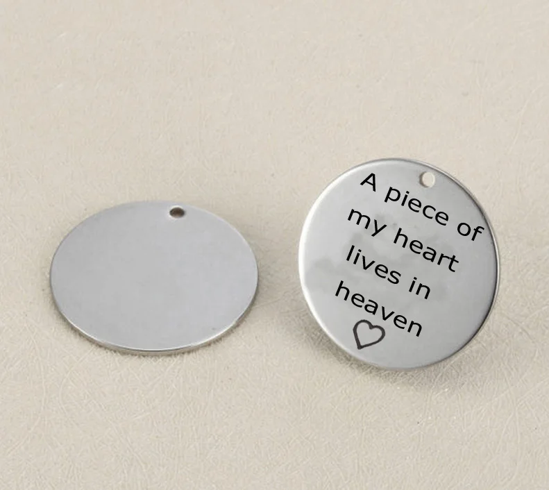 

A piece of my heart lives in heaven Charm stainless steel charms 25mm 20pcs/lot