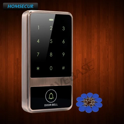 

HOMSECUR Waterproof Door Lock 13.56Mhz IC Access Control+Wiegand 26+Doorbell+Backlight