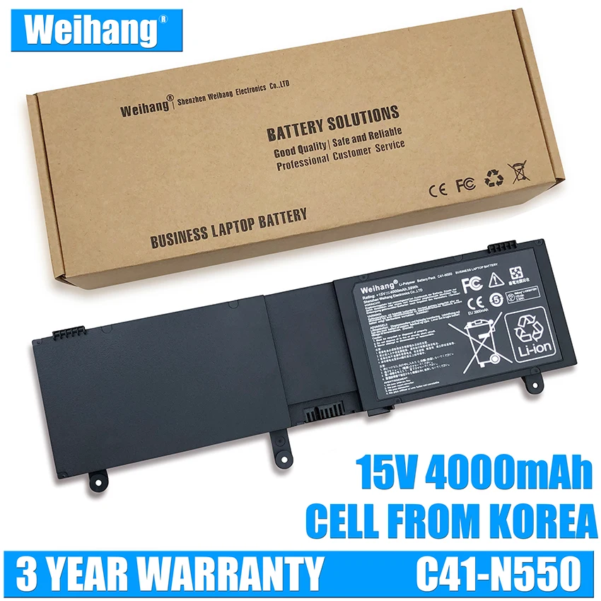 Корейский Аккумуляторный элемент weihang C41-N550 Аккумулятор для ноутбука ASUS N550 N550J N550JA N550JV N550JK Q550L Q550LF G550 G550J ROG G550 G550JK