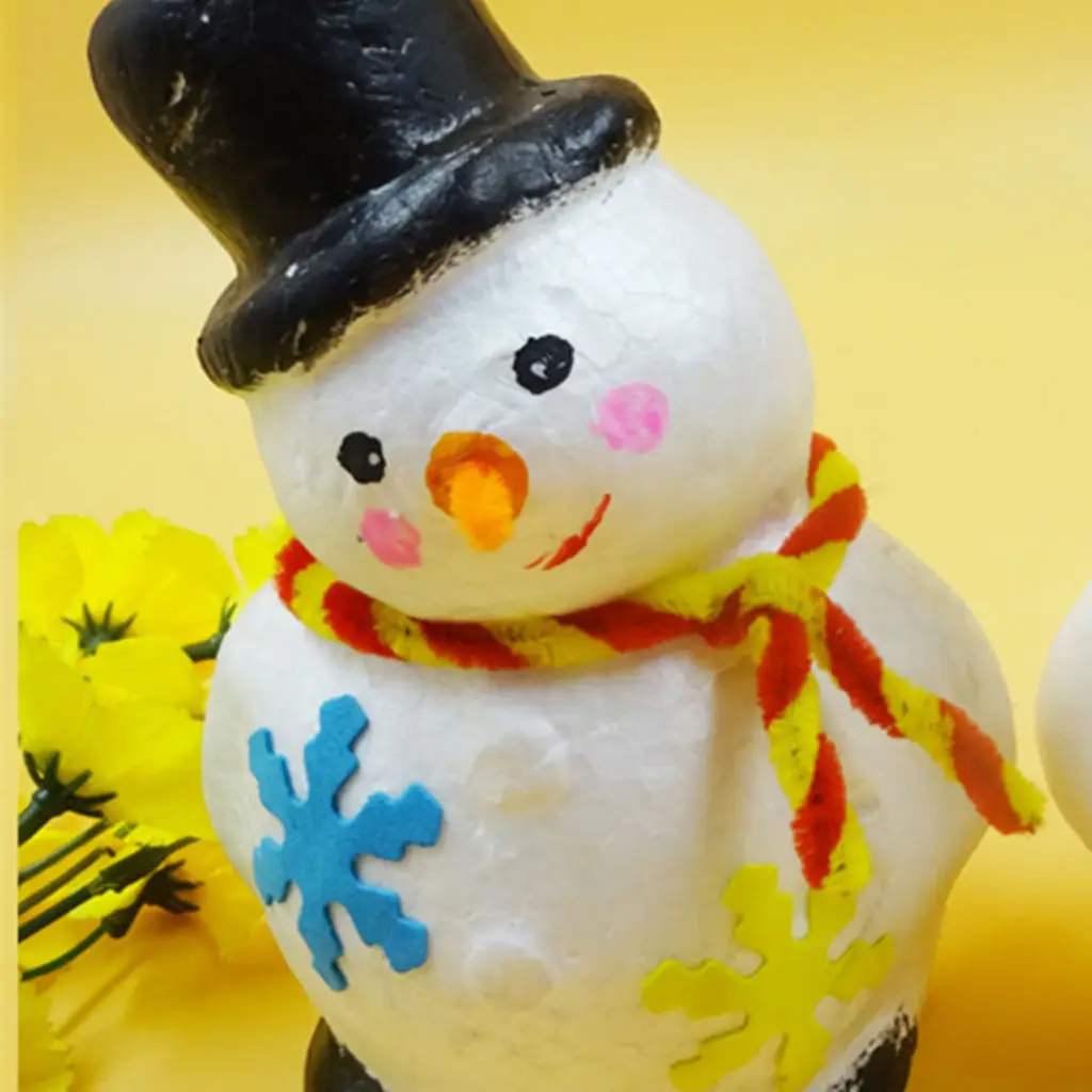 10Pcs DIY Polystyrene Christmas Decoration Foam Crafts Baubles Pendants Snowman/Horn Christmas Tree Ornaments Xmas Wedding Party