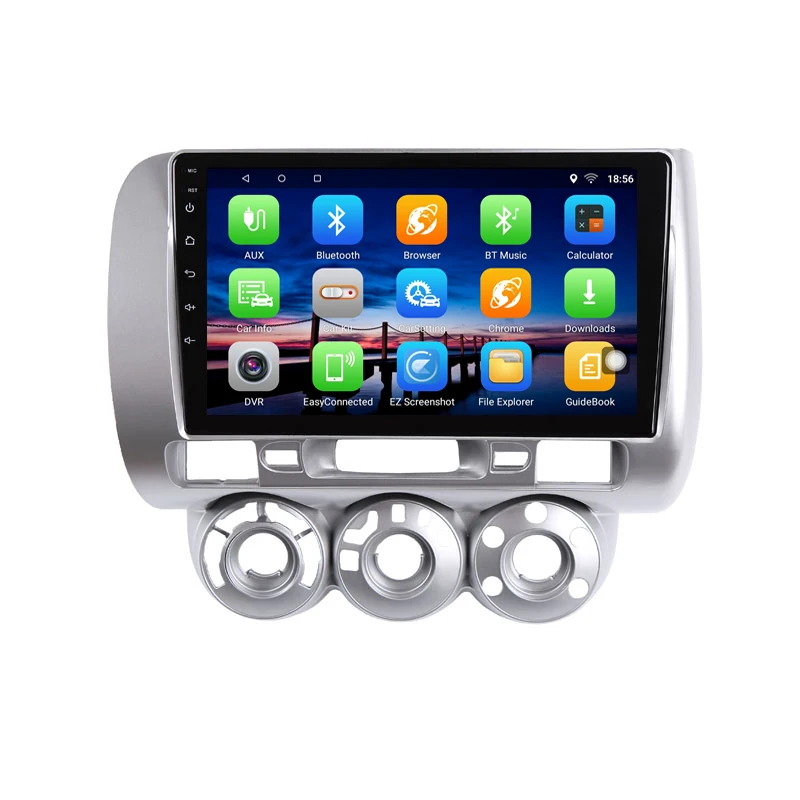 Perfect 9" 2+32G 2.5D IPS Android 8.1 Car DVD Multimedia Player GPS For honda Fit jazz 2004 2005 2006 2007 audio radio stereo navigation 1