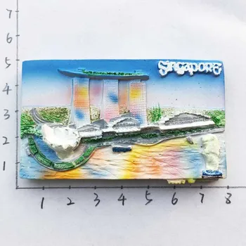 

Singapore Marina Bay Sands Hotel Panorama Tourism Souvenir Fridge Magnets 3D Resin Refrigerator Magnetic Sticker Home Decor