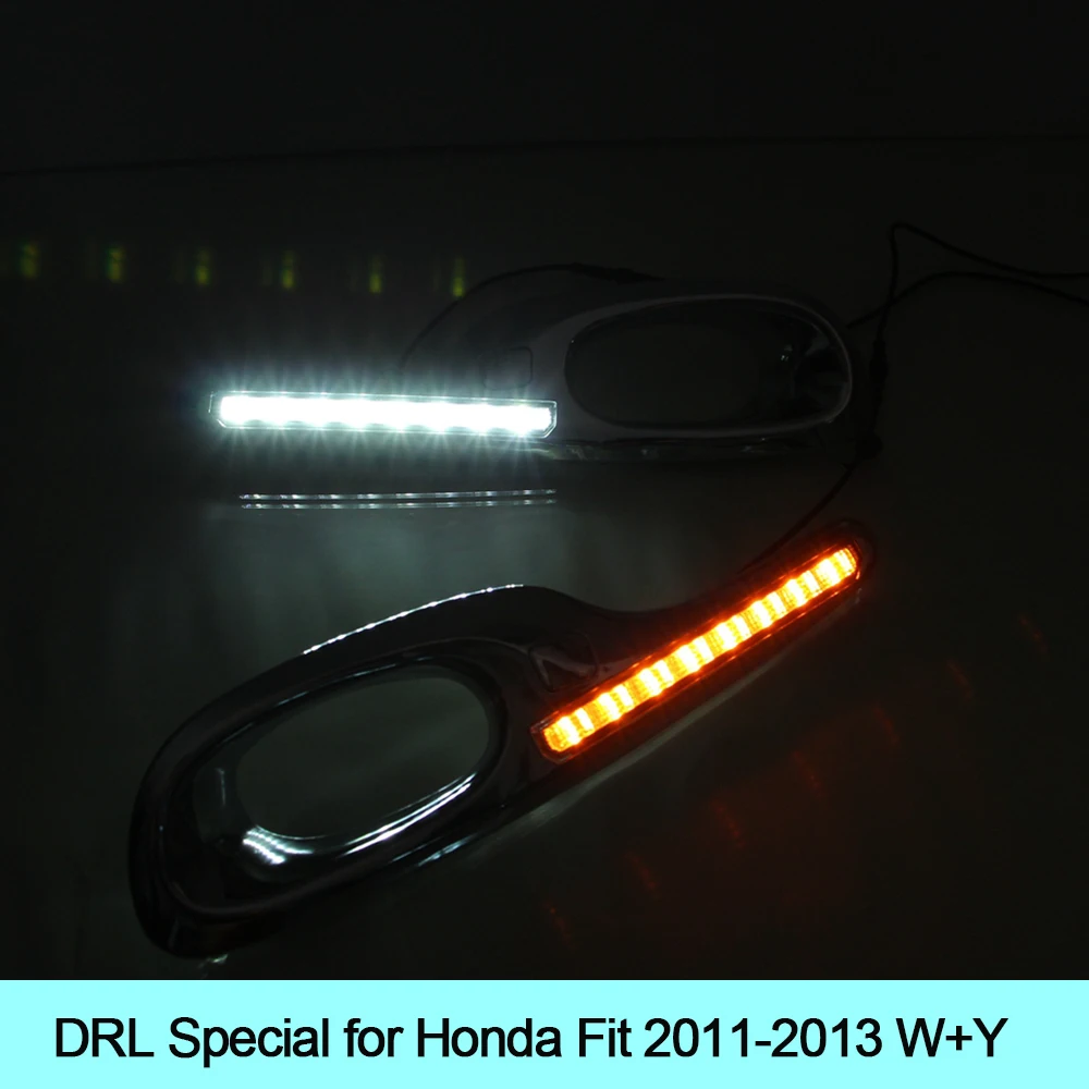 

Car DRL kit for Honda Fit 2011 2012 2013 LED Daytime Running Light BAR turn signal fog auto lamp daylight car led drl 12v LIGHT