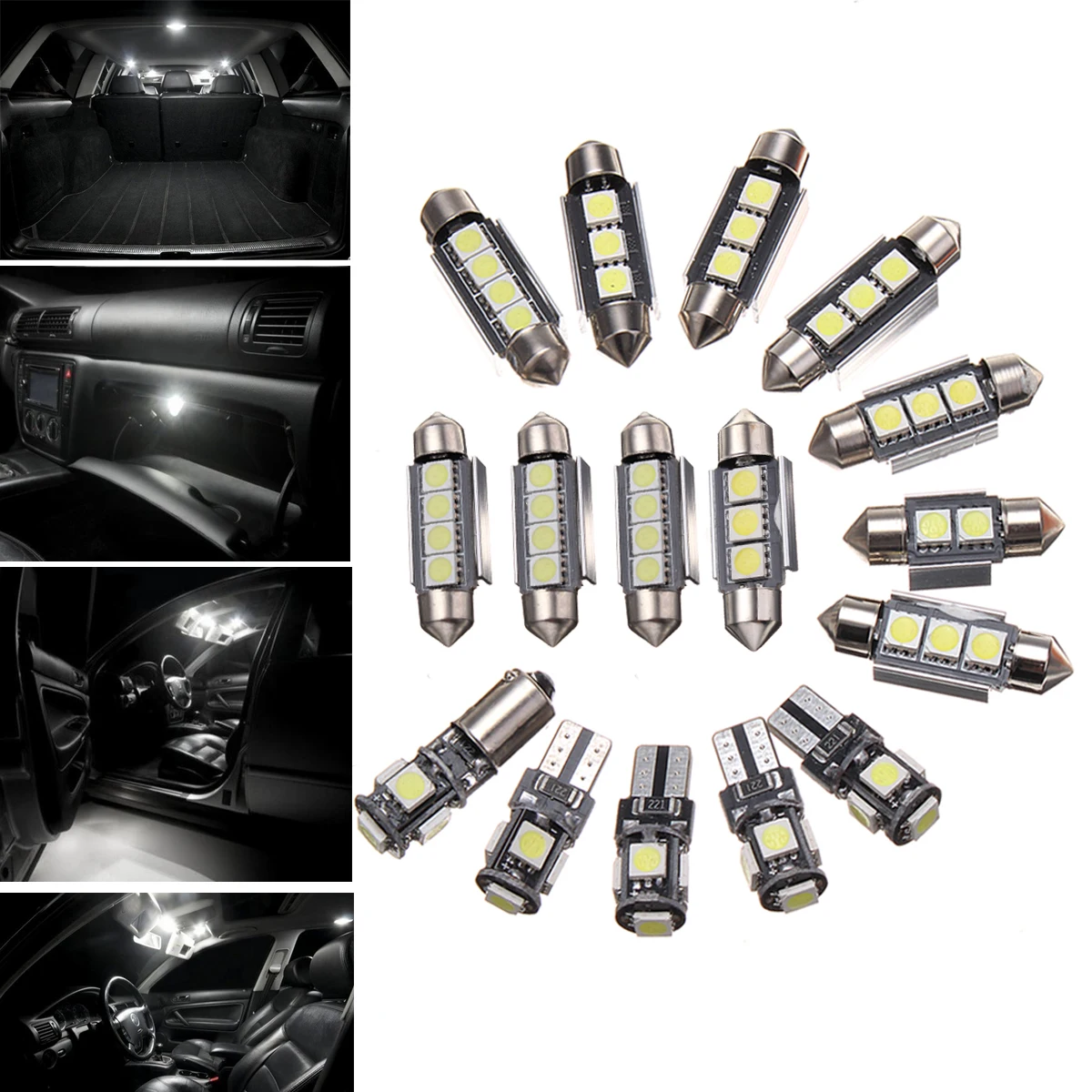 

18pcs Car Interior LED Light Kit White Lamp DC 12V Reading Light for 2003-2011 Volvo XC90