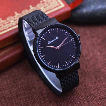 

2019 chaoyada women men fashion casual quartz wristwatches male business stainless steel electronic luxury Ultra-thin watches