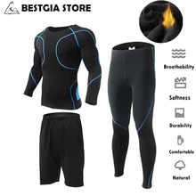 Зимнее флисовое Велосипедное базовое Спортивное дышащее термобелье со штанами для мужчин MTB дорожный велосипед сохраняющий тепло комплект одежды