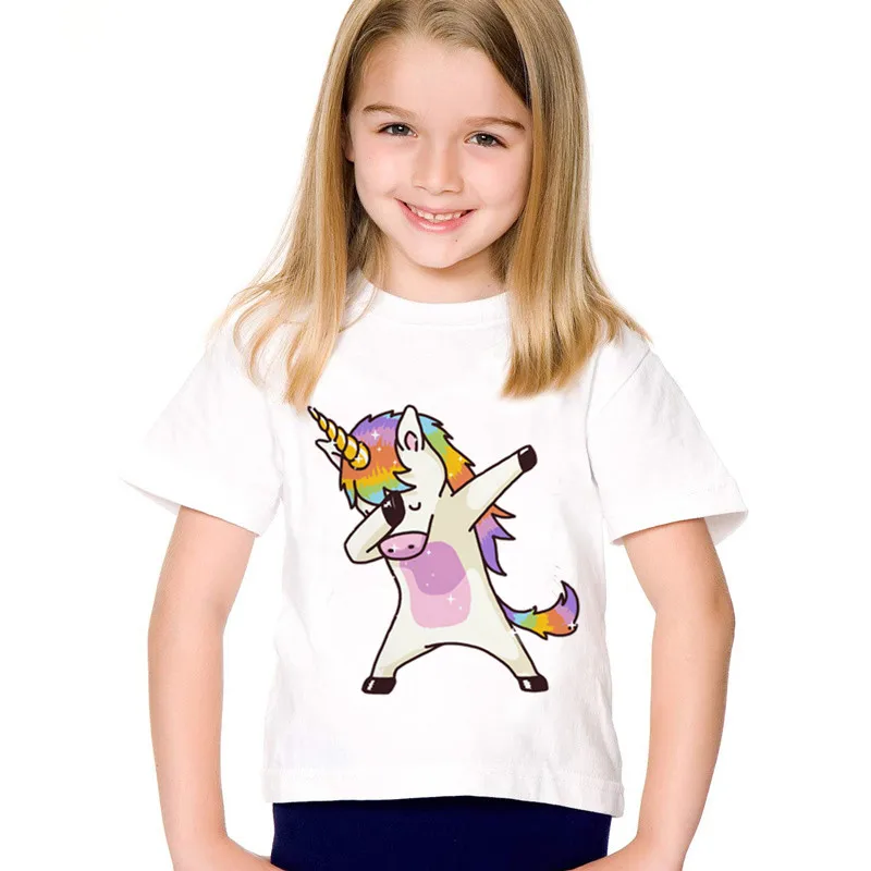 

Children Fashion Print Dabbing Unicorn Funny T-shirts Kids Summer Clothes Harajuku Casual Tops Baby Tees For Boys/Girls,HKP2197