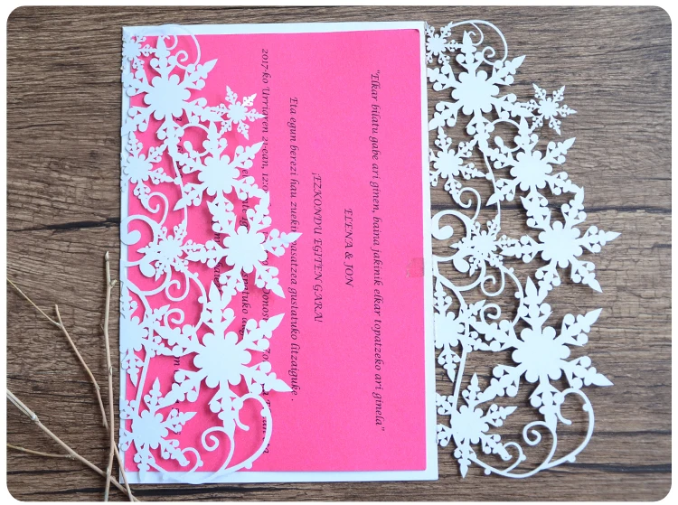 Европейская Снежинка в форме свадебного приглашения лазерная резка народное искусство ручной работы вечерние свадебные приглашения