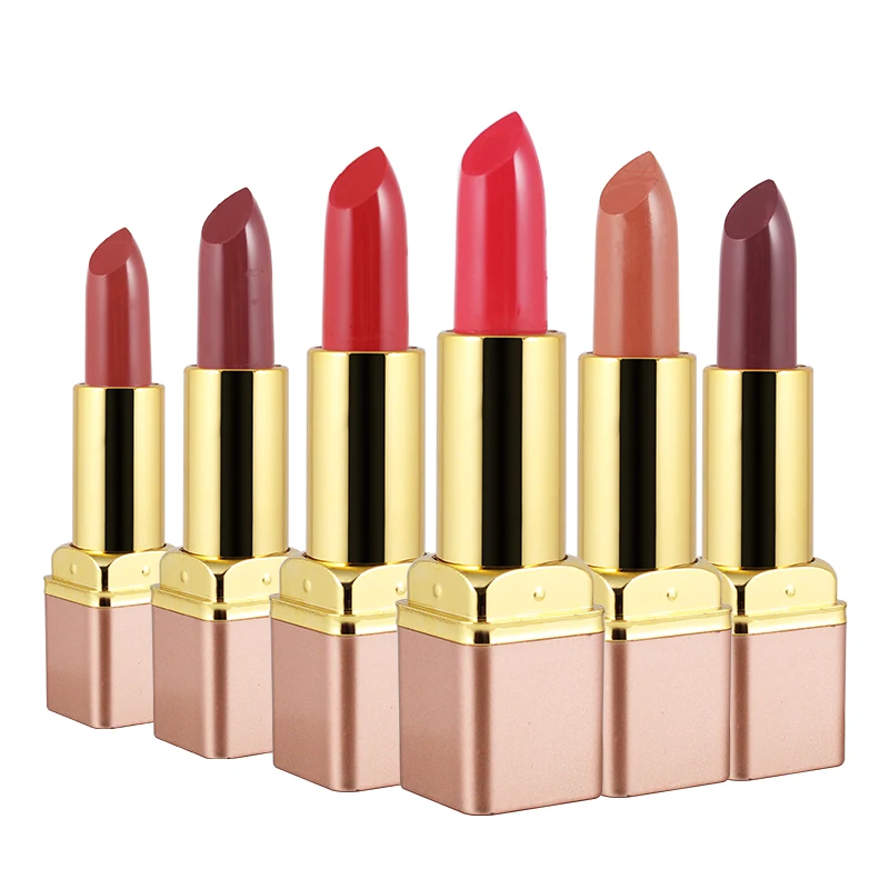 

New six-color matte lipstick wine red red bean paste pumpkin red brown beauty hot sale non-marking lasting moisturizing lip balm