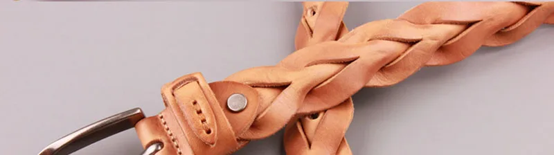 FAJARINA Ladies Fashion Design Pure Cow Skin Leather Belt Retro Styles Weave All-match Manual Cowhide Belts for Women N17FJ225 ladies belt