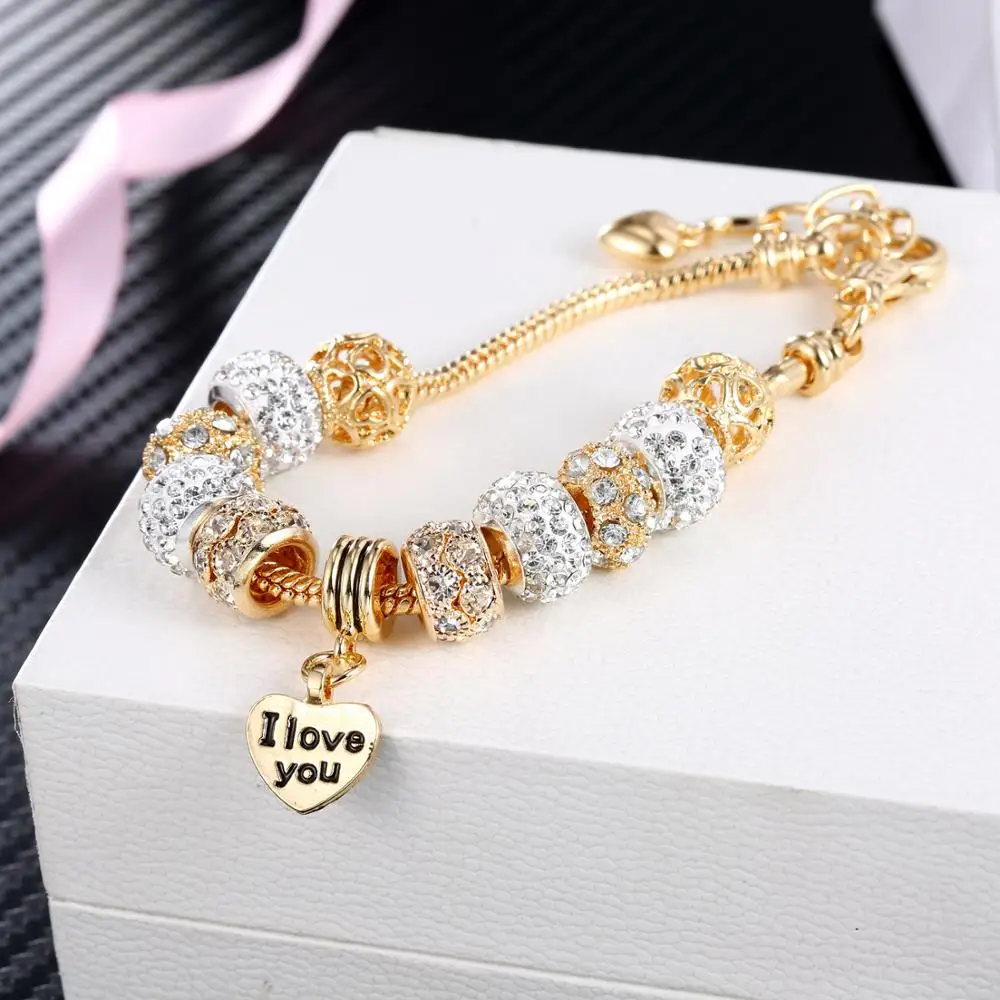 

6129--6138 Maya Myths Fashion Silver Charms Crystal Bracelet for Women Femme Pendant Brand Bracelet & Bangles Women Jewelry