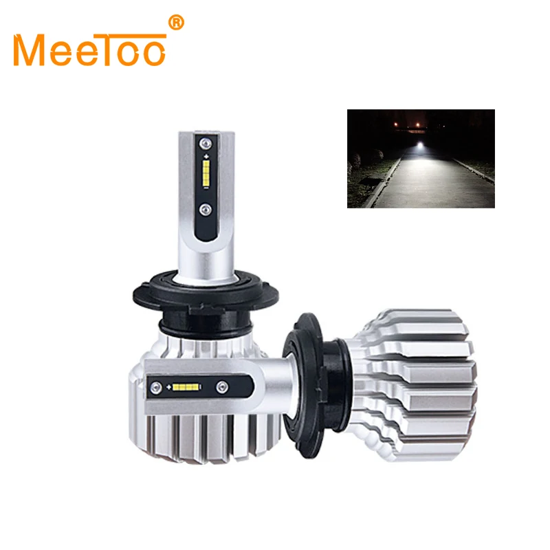 

MeeToo H7 Led Bulb H4 HS1 Led Motorcycle Headlight Fanless LED H3 H1 H11 Bombillas Led Para Automovil Moto Scooter Lamp 6000K