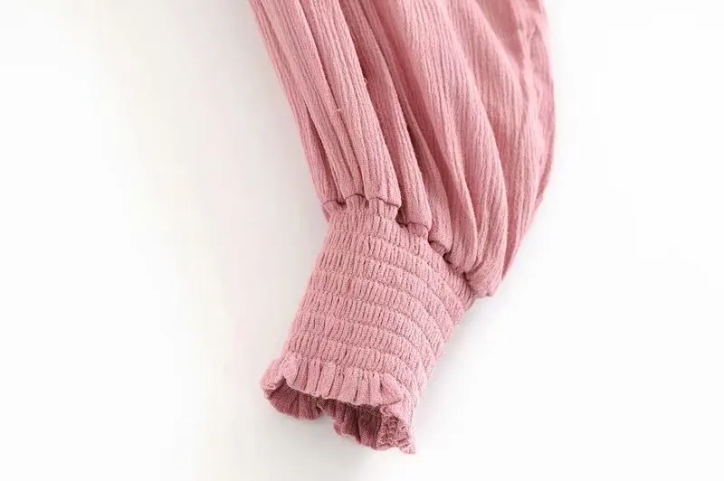 Повседневные женские топы и блузки на тонких пуговицах Blusa Feminina Pink Crop blusas mujer de moda