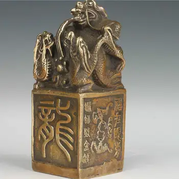 

zhmui8800626695+<<+VINTAGE CHINESE COLLECTIONS HANDMADE CASTING BRONZE STATUE DRAGON SEAL