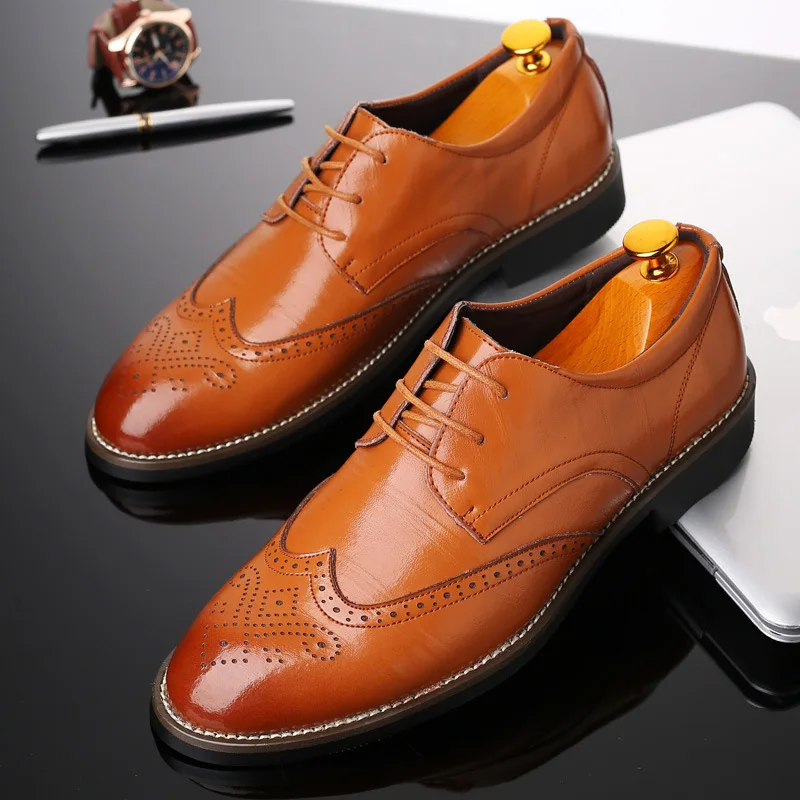 2020 High Quality Leather Business Casual Shoes Men Dress Office Luxury