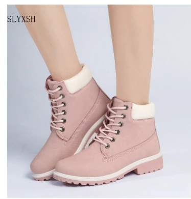 

SLYXSH New 2018 Autumn Early Winter Shoes Women Flat Heel Boots Fashion Women's Boots Brand Woman Ankle Botas Hard Outsole
