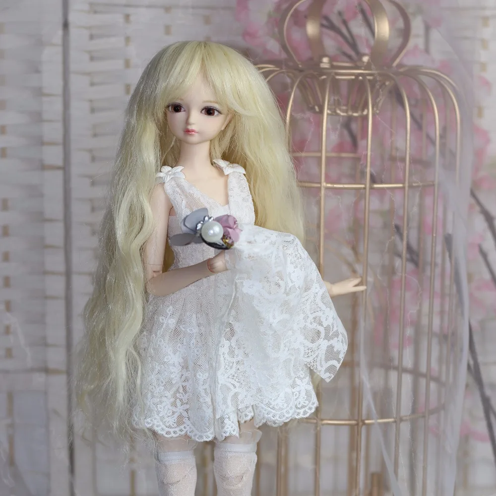 

forturn days only for 1/4 bjd doll 45cm wedding dress white headdress legging lady lace princess suit clothes