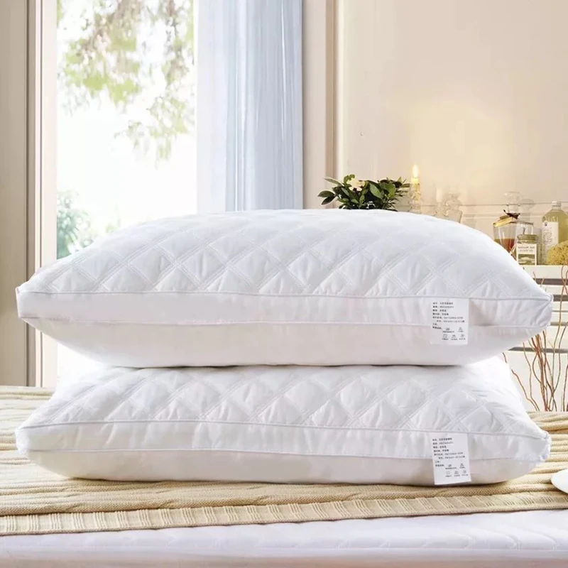 

Couple household washable Hotel pillow Core single pillow cotton stereo feather velvet cervical pillow to help sleep comfort