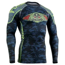 Новое поступление мужские Велоспорт базовый слой Легинсы Фитнес Бодибилдинг, тренировка одежда компрессионные рубашки полная печать человек