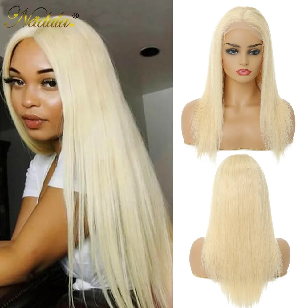 Волосы Nadula 13*4/6 блонд, парик на кружеве al, плотность 150%, бразильские прямые человеческие волосы, парики 613, парики на кружеве для черных женщин