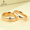 Letdiffery Simple 2/4/6/8mm Stainless Steel Wedding Rings Golden Smooth Women Men Couple Ring Fashion Jewelry ► Photo 2/6