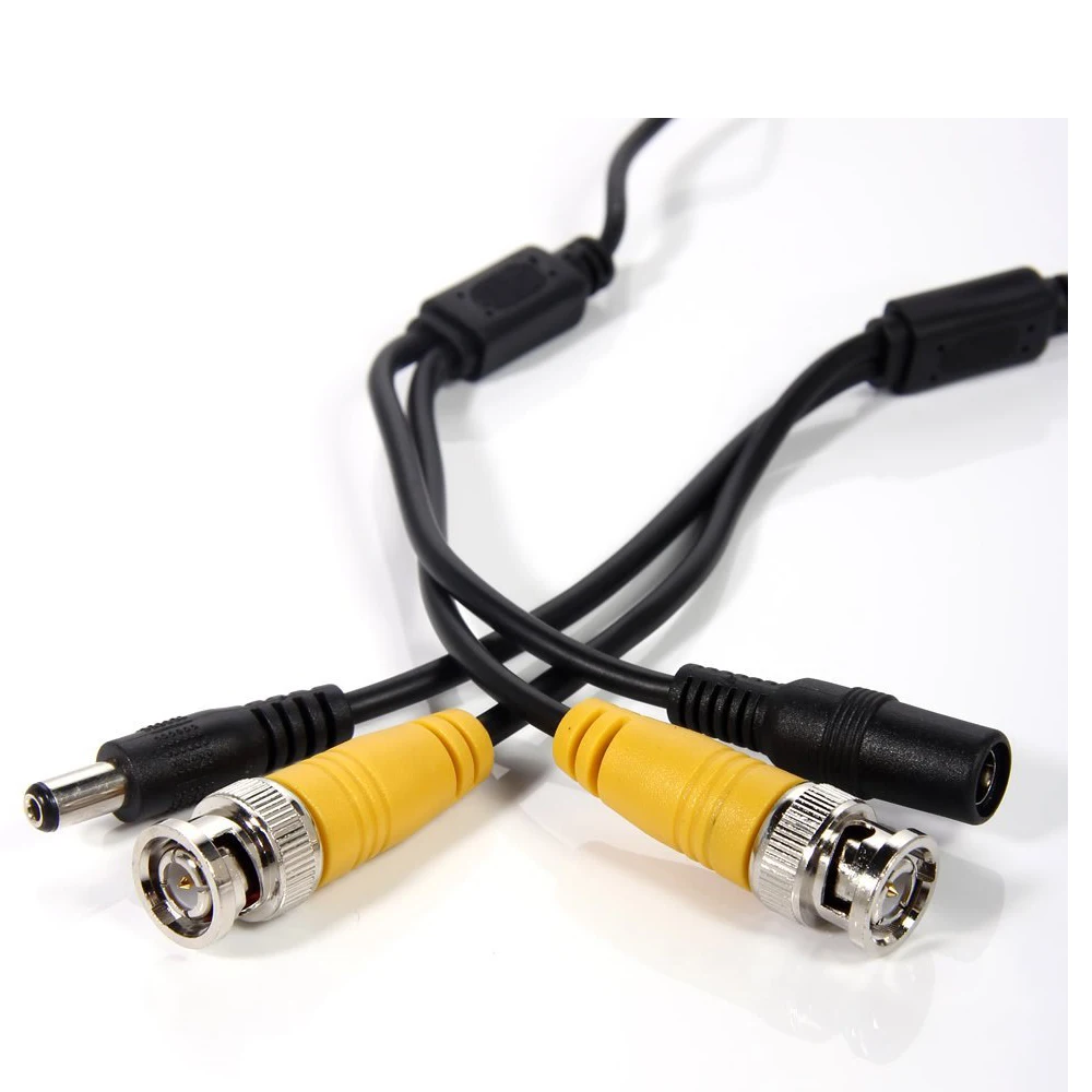 50 футов DVR видео системы наблюдений Кабель питания Шнур проигрыватель RCA BNC черный