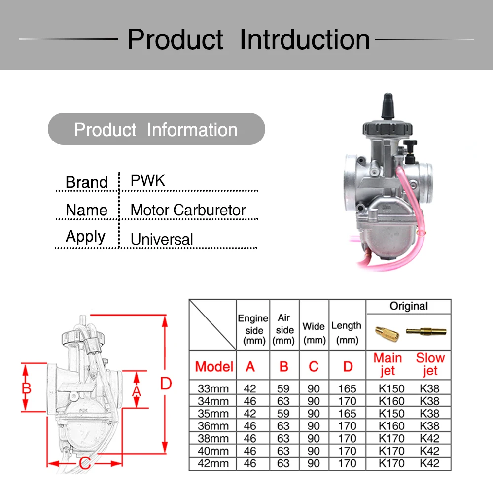 Alconstar-33 размеры 34, 35, 36, 38, 40, 42 мм Air Striker мотоцикла Keihin Карбюратор PWK 2 T/4 T ATV UTV Cafe Racer XJR400 XT225 GN 250 XR400