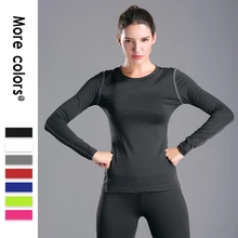 Женская облегающая куртка для бега, рубашка с длинными рукавами для йоги, быстросохнущая дышащая одежда для фитнеса, Верхняя спортивная одежда для женщин, рубашки для спортзала