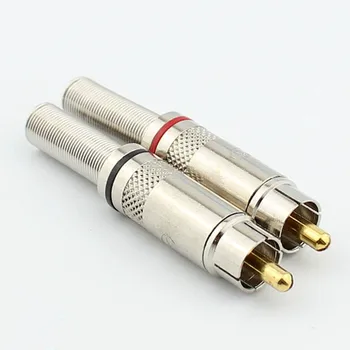 

100pcs High-quality RCA Cable Connector Plug Welding Audio and Video Connector AV Wiring Adapter Gold-plated