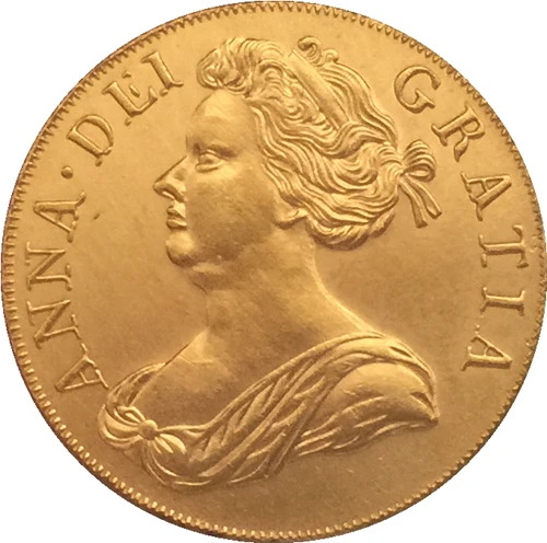 

24 - K gold plated 1713 United Kingdom 1 Guinea - Anne coins copy