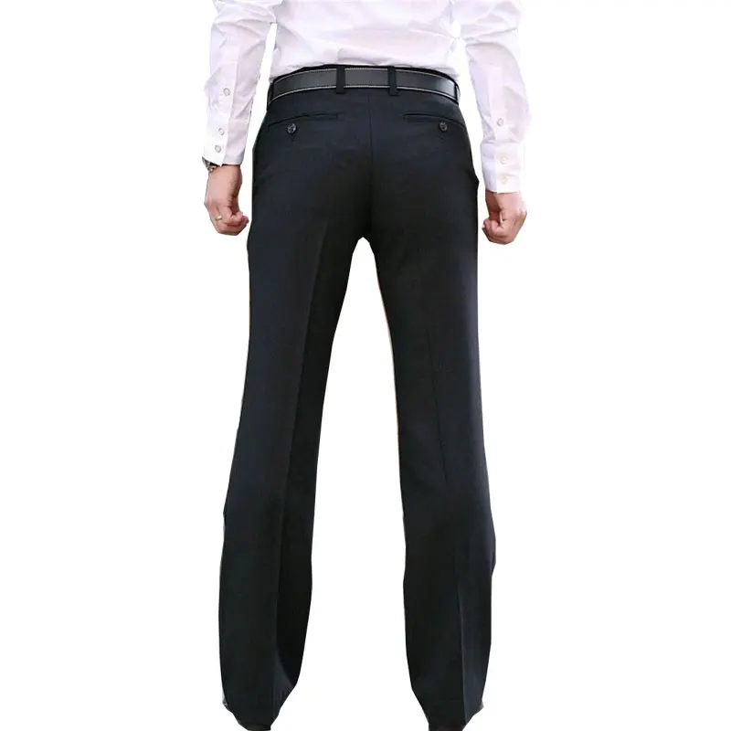 2019 New Men's Flared Trousers Formal Pants Bell Bottom Pant Dance White Suit Pants Size 28-30 31 32 33 34 36 37