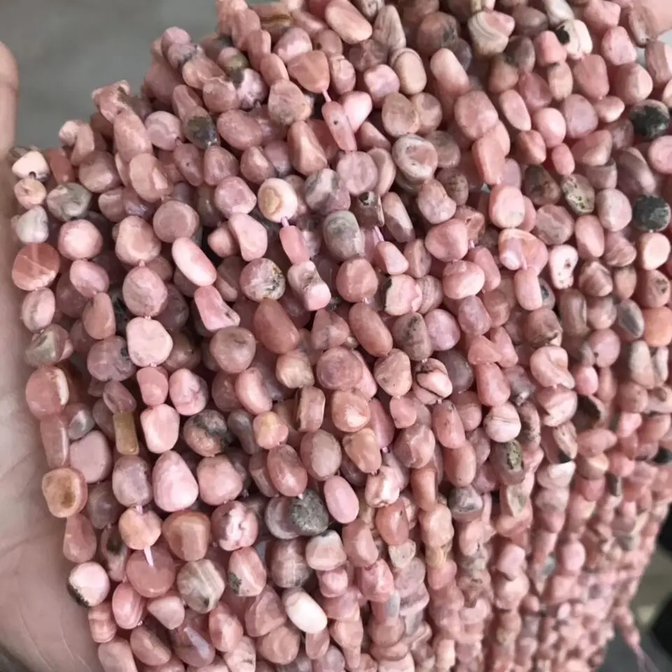 

3strands loose beads 4-8mm pink Rhodochrosite baroque free shape 14inch for DIY jewelry making FPPJ wholesale beads nature gift