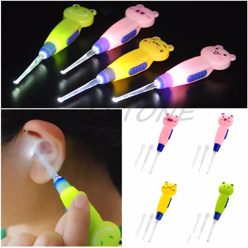 Adult Kid Ear Syringe White LED Light Flashlight Ear Cleaning Remover Tweezer Earpick 3 in 1 images - 6