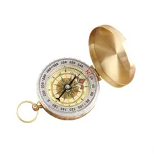 Портативный медный Компас Открытый Отдых походный карман Латунь Золото Цвет компасы навигации с Noctilucence дисплей