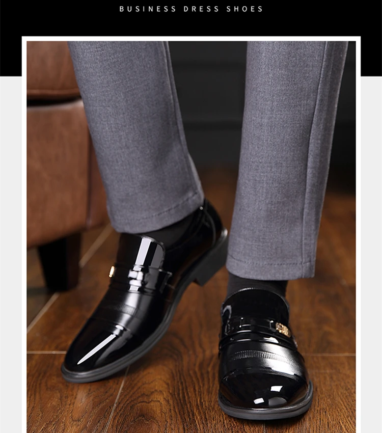 Увеличивающие рост 6 см, нарядные туфли для мужчин, кожаные модельные туфли мужские из лакированной кожи, качественные оксфорды для мужчин, деловые на плоской подошве