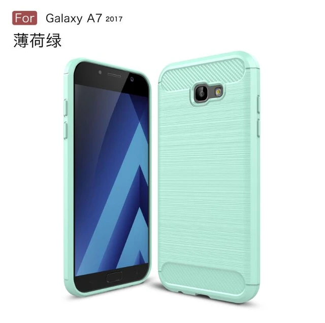 Para Samsung Galaxy A7 2017 Shield suave de silicona caso de cubierta para Samsung