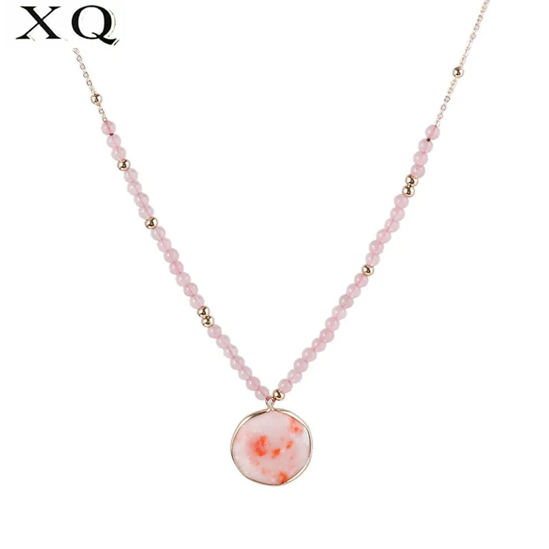 XQ round bead double black imitation stone pattern cone necklace for women man couple accessories wholesale | Украшения и