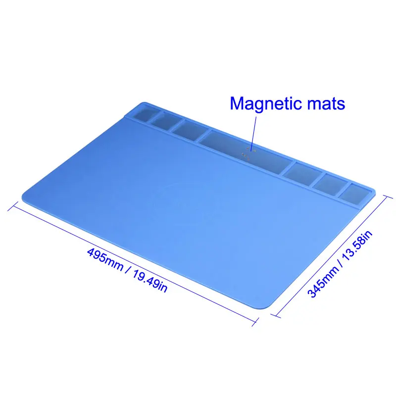 Kopen Grote Maat hittebestendig Isolatie Siliconen Pad Magnetische Reparatie Bureau Matten Onderhoud Platform BGA Solderen Reparatie Station