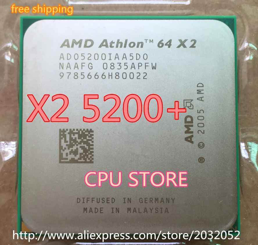 Процессор AMD Athlon 64X2 5200+ 5200 2,7 ГГц 1 Мб кэш AM2 socket 940 pin двухъядерный настольный процессор