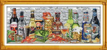 

New arrival Wine 2 DMC Counted Chinese Cross Stitch Kits Printed Cross-Stitch Set Embroidery Needlework