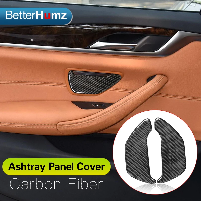 

Interior Console Cigarette Lighter Ash Tray Ashtray Panel Cover Trim Carbon Fiber Car Styling Sticker For BMW G30 5 Series 2018