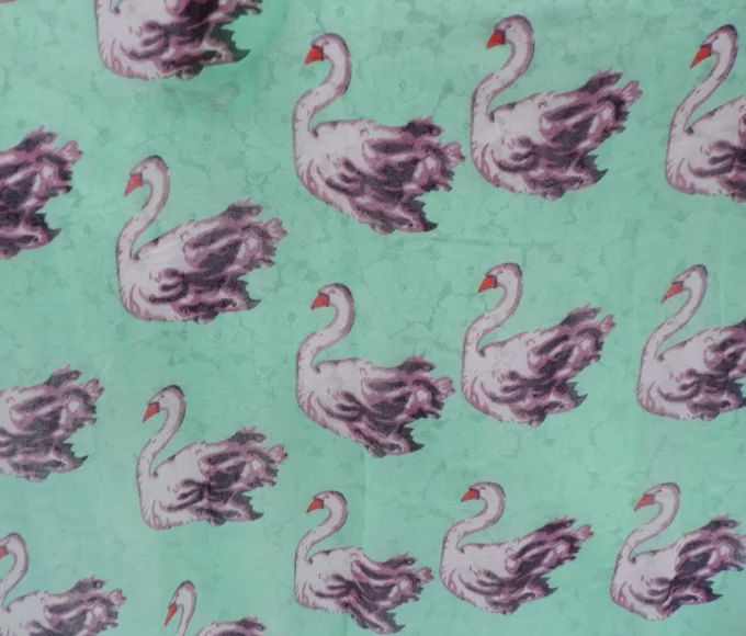 2015 New Swan Cetak Wanita Syal Hewan Pola Scarf Selendang Wanita