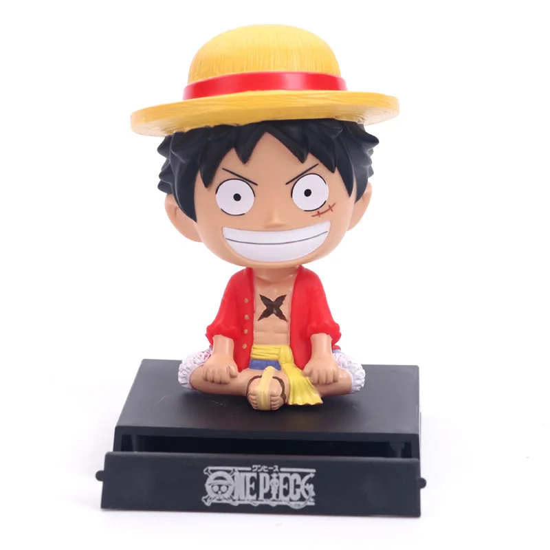 Новое поступление Аниме one piece Tony Chooper Луффи Санджи Зоро 12 см качающаяся голова куклы из ПВХ фигура модель игрушки Декор автомобиля держатель телефона - Цвет: Luffy