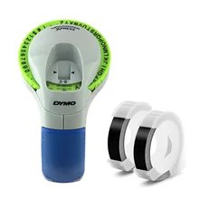 Dymo 12965 руководство по изготовлению этикеток плюс 2 шт 3D тиснение этикеток ленты 9 мм белый на черном для Dymo машина руководство принтер этикеток