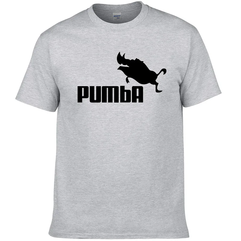 Европейский размер бренд PUMBA(Пумба) лев футболка King Футболки-топы из хлопка для мужчин с коротким рукавом для маленьких мальчиков повседневное крутая футболка homme Футболка модная футболка#062